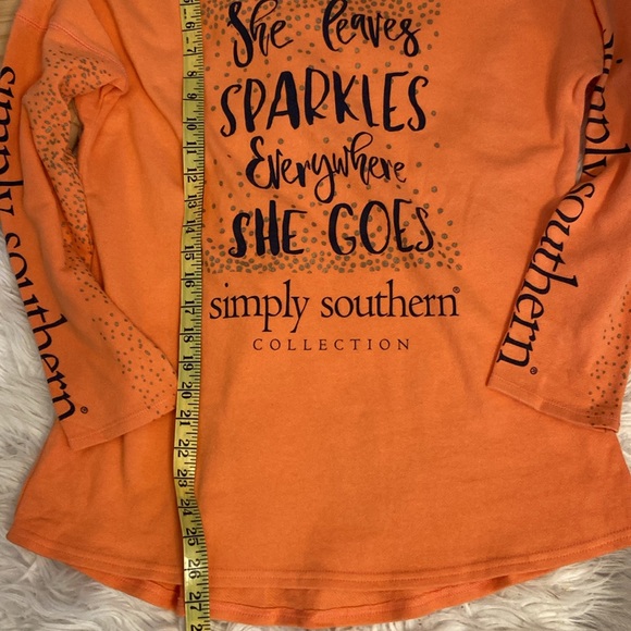 Simply Southern ✨ She Leaves Sparkles Wherever She Goes✨Orange Pullover size M - Picture 8 of 8